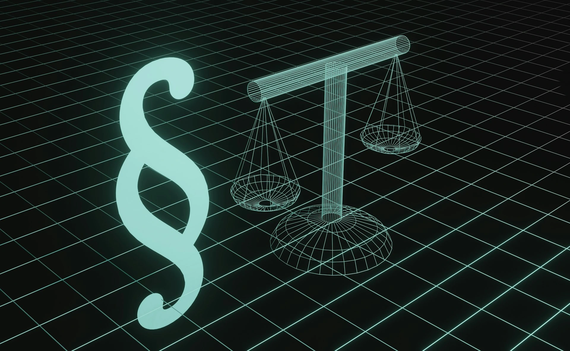 Symbolische Darstellung einer Waage und eines Dollarsymbols auf schwarzem Hintergrund.